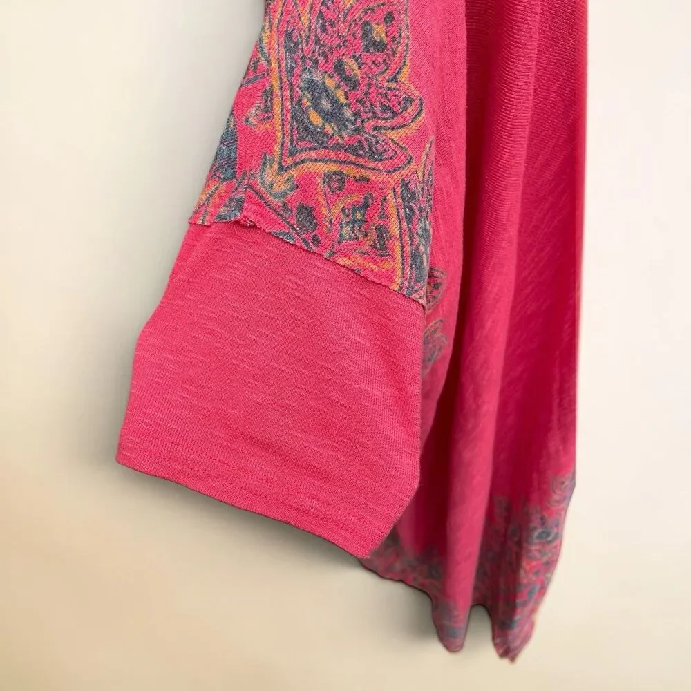 Boho Fairy Grunge Drapey Handkerchief Tunic Free People Pick Me Up Red Tee XS